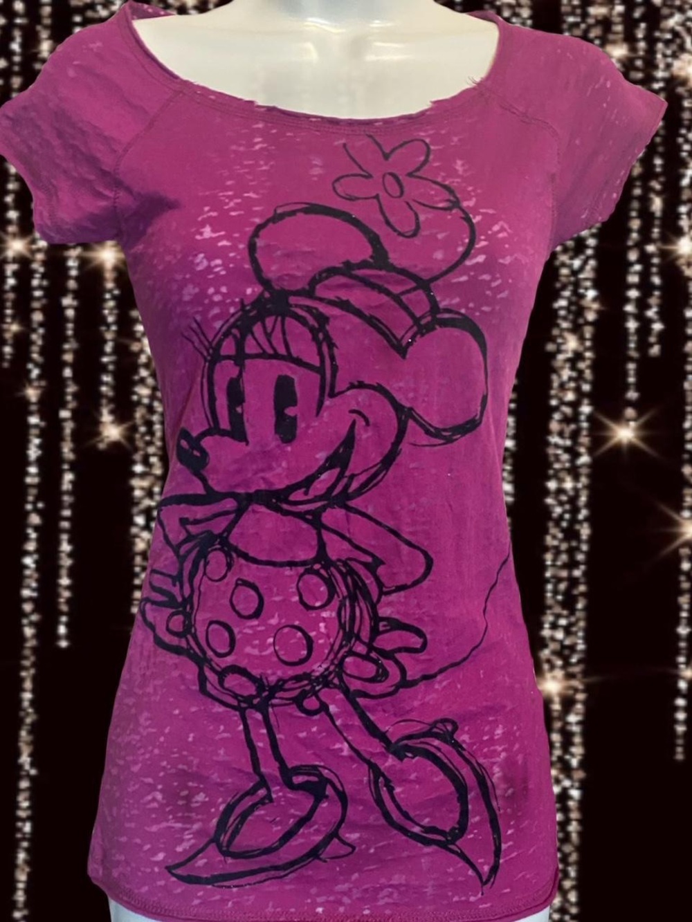 Disney Magenta Minnie Mouse Short Sleeve Tee